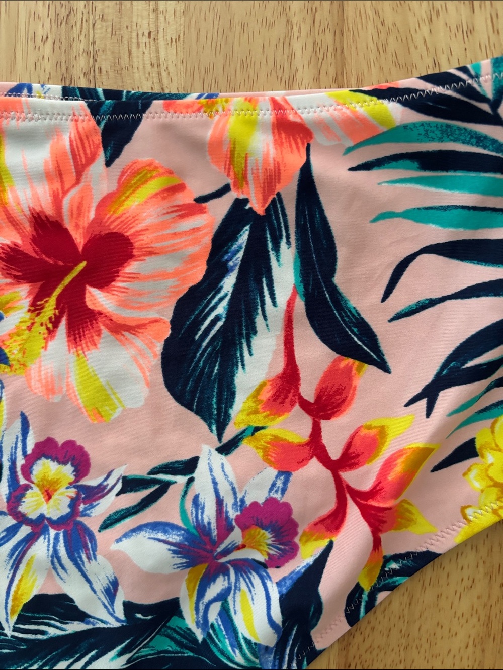 Old Navy high neck/high waist pink floral bikini - Picture 6 of 6